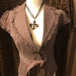 Curio Nine Sz Small, Juniors Top, Light Brown